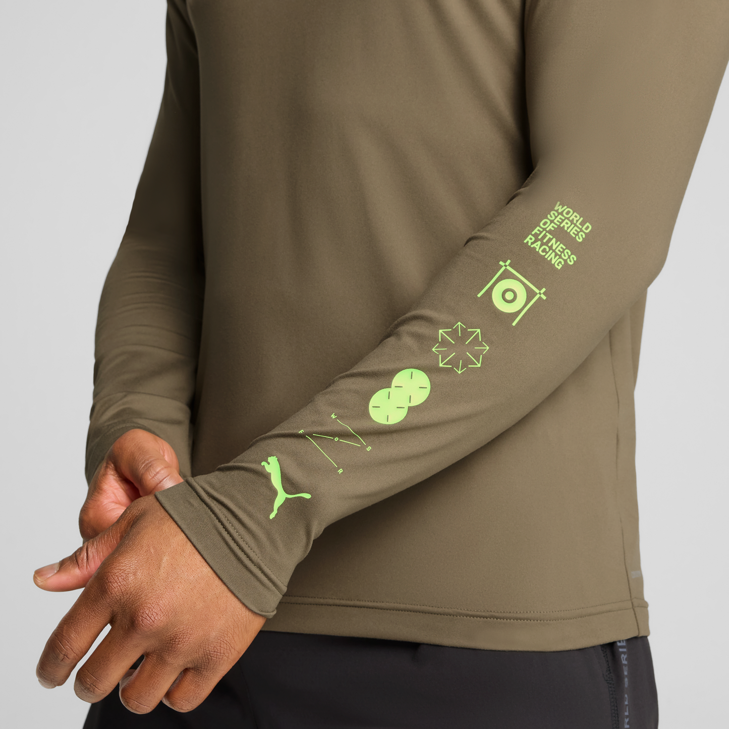 M PUMA x HYROX Cloudspun LS Tee Loden Green