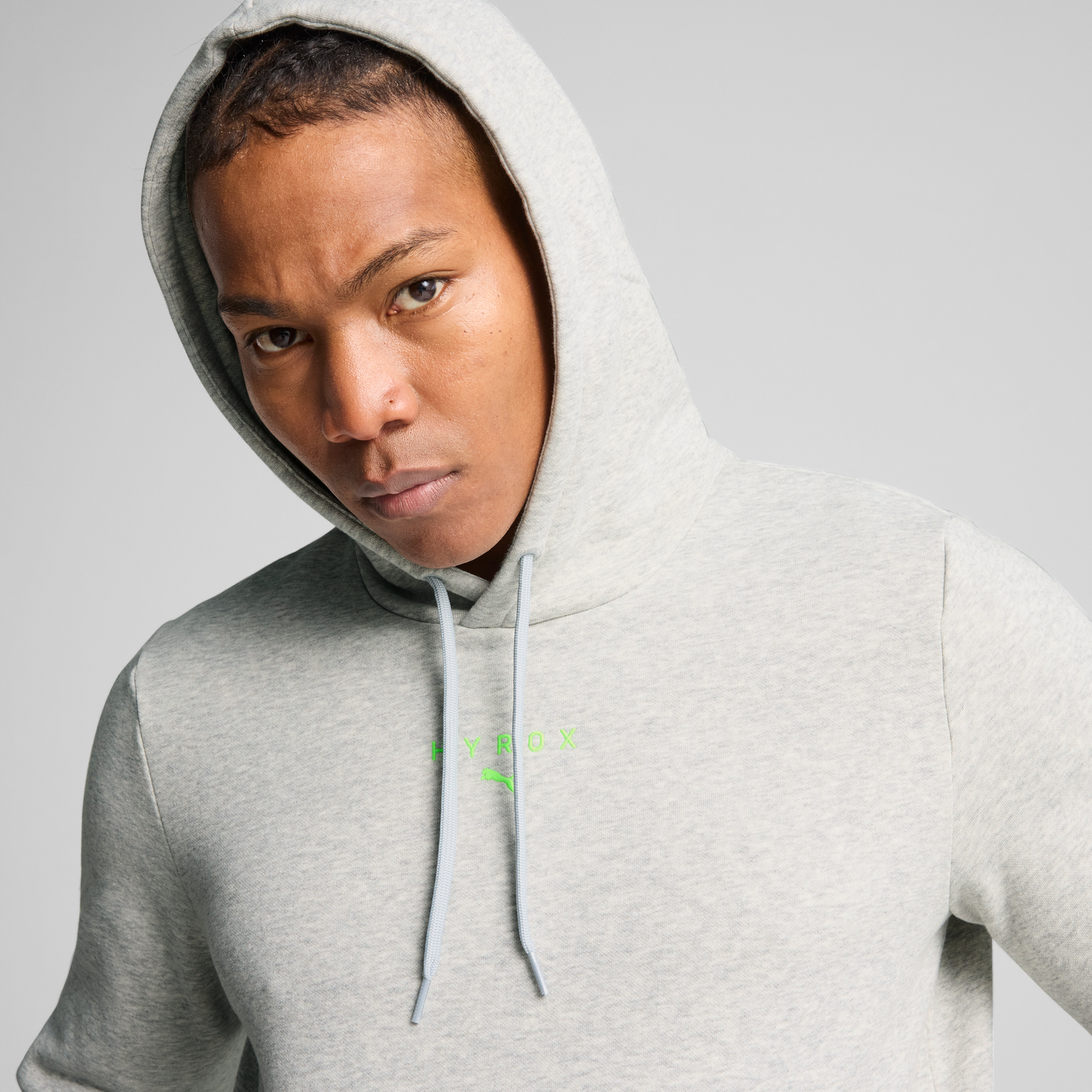 M PUMA x HYROX Heavyweight Hoodie Light Gray