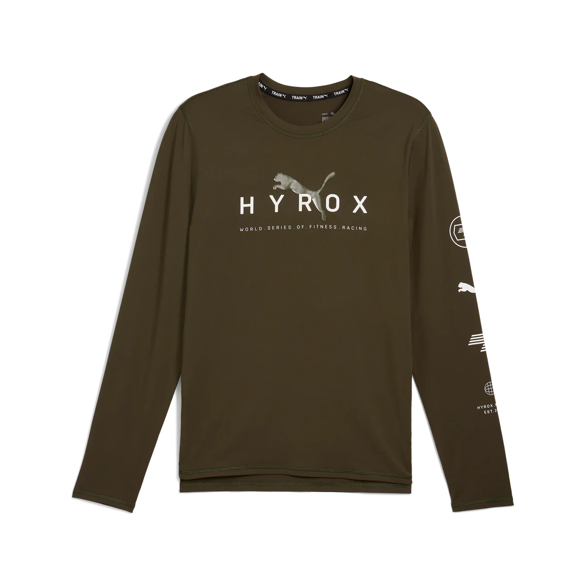 HYROX x PUMA Run Cloudspun LS Tee Dark Olive
