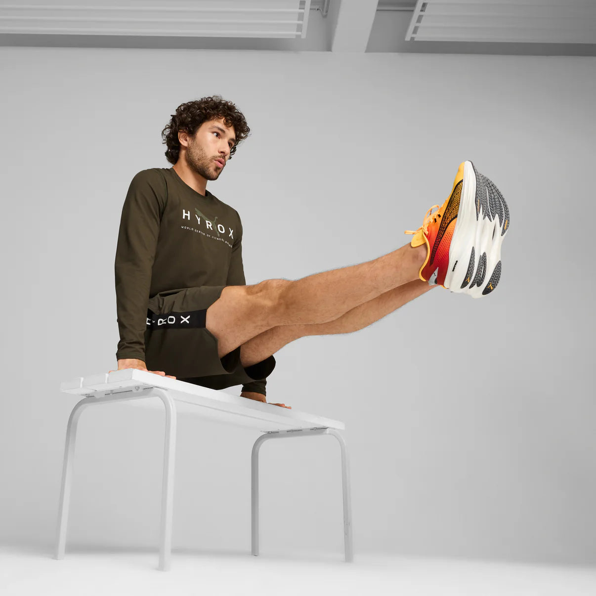 HYROX x PUMA Run Cloudspun LS Tee Dark Olive
