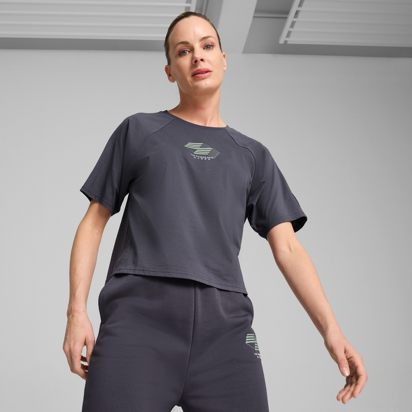HYROX x PUMA Motion Cat Tee Galactic Gray