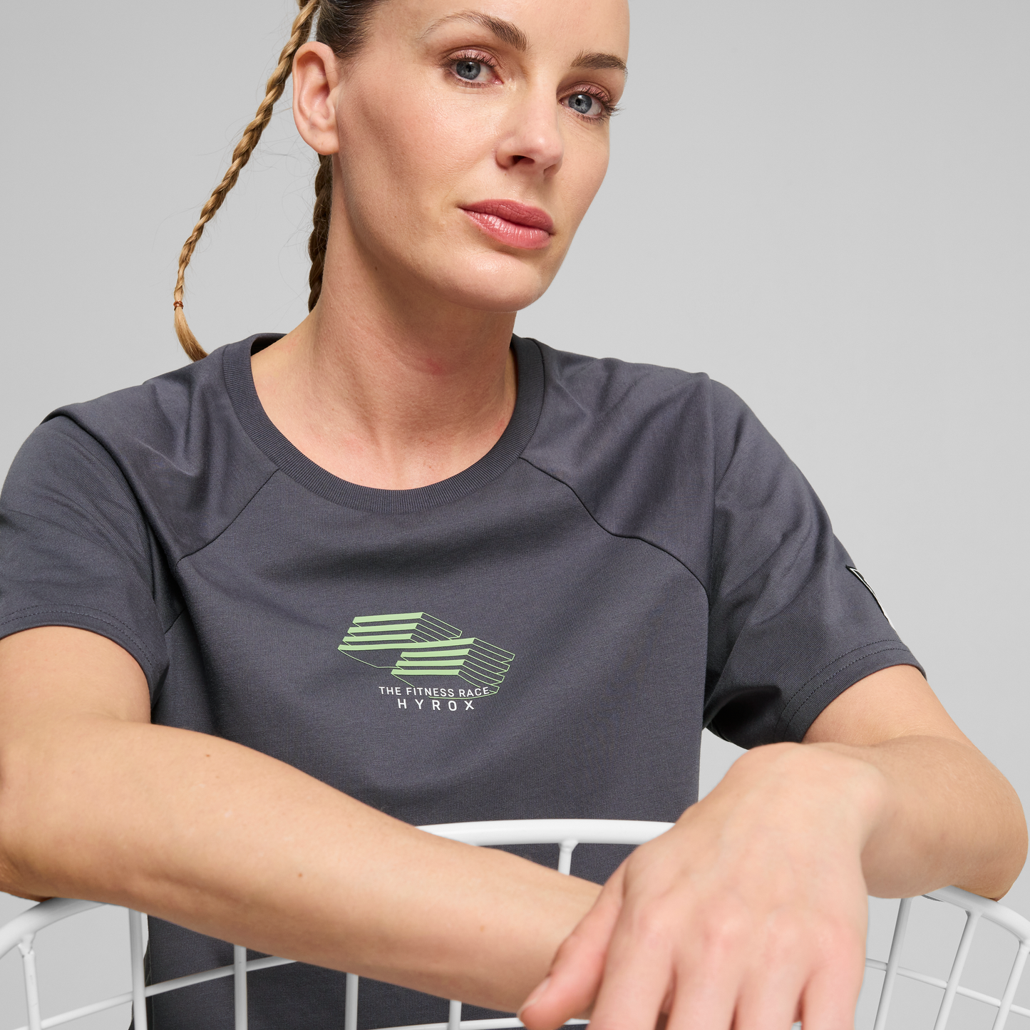 HYROX x PUMA Motion Cat Tee Galactic Gray