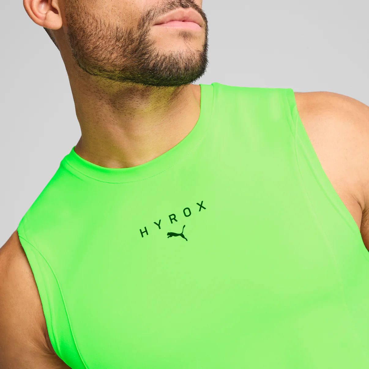 M PUMA x HYROX Cloudspun Tank Green Glare