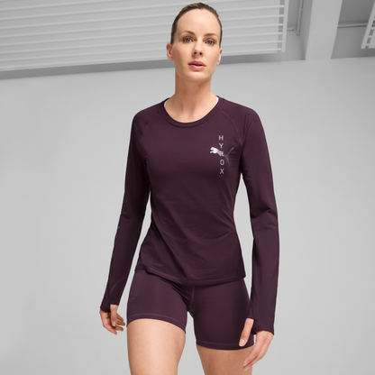 HYROX x PUMA Run Cloudspun LS Tee W Midnight Plum