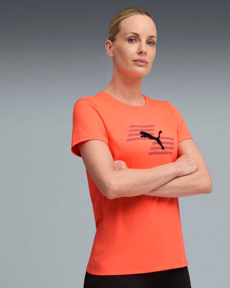 W PUMA x HYROX Poly Graphic Tee Glowing Red