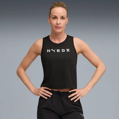 W PUMA x HYROX Cloudspun ThermoAdapt Crop Tank Puma Black
