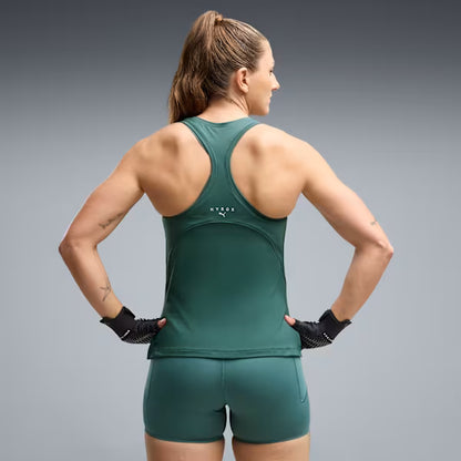 W PUMA X HYROX CLOUDSPUN RACERBACK TANK Herb Green
