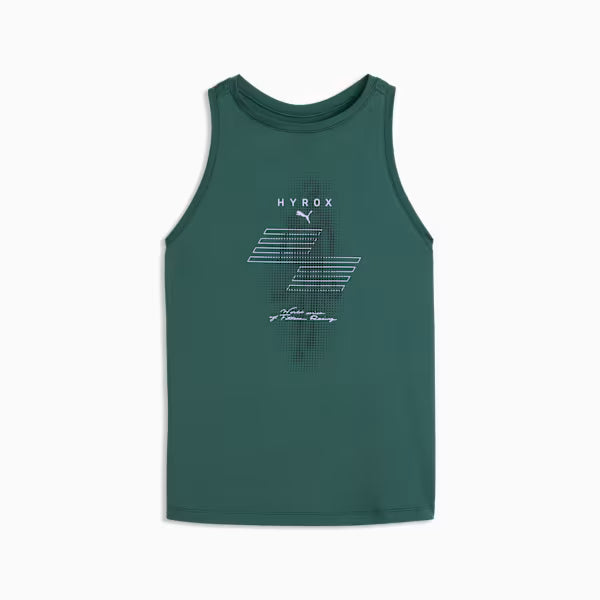 W PUMA X HYROX CLOUDSPUN RACERBACK TANK Herb Green