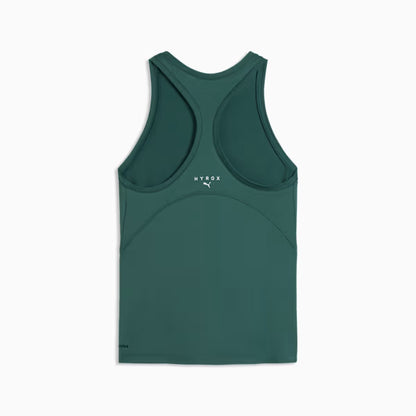 W PUMA X HYROX CLOUDSPUN RACERBACK TANK Herb Green